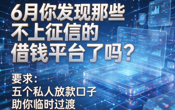 6月你发现那些不上征信的借钱平台了吗？五个私人放款口子助你临时过渡