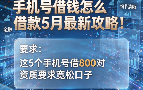 手机号借钱怎么借款5月最新攻略!这5个手机号借800对资质要求宽松口子