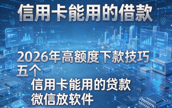 信用卡能用的借款,2026年高额度下款技巧五个信用卡能用的贷款微信放款软件