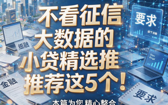 不看征信和大数据的小贷精选推荐这5个！本篇为您精心整合！