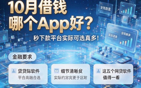 10月借钱哪个App好？秒下款平台实际可选真多！这五个网贷软件值得一看