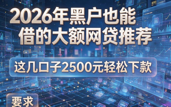 2026年黑户也能借的大额网贷推荐，这几口子2500元轻松下款