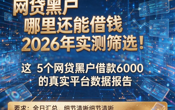 网贷黑户哪里还能借钱2026年实测筛选！今日汇总这5个网贷黑户借款6000的真实平台数据报告
