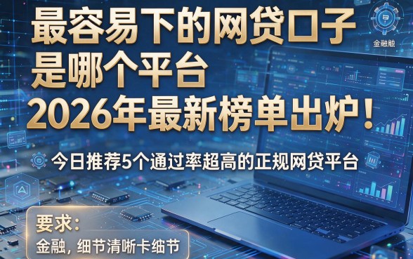 最容易下的网贷口子是哪个平台2026年最新榜单出炉!今日推荐5个通过率超高的正规网贷平台