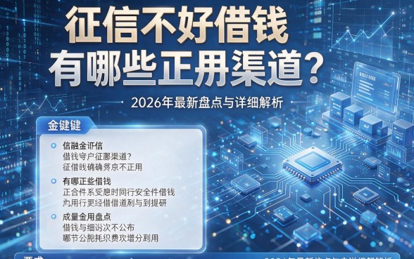 征信不好借钱有哪些正规渠道？2026年最新盘点与详细解析！