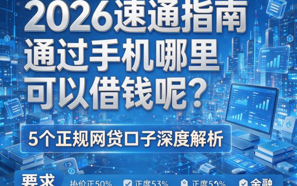 2026速通指南:通过手机哪里可以借钱呢?5个正规网贷口子深度解析