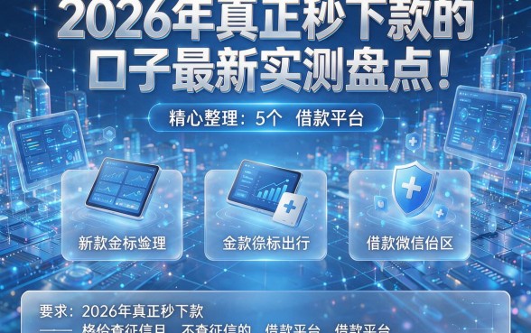 2026年真正秒下款的口子最新实测盘点!精心整理5个2026年真正秒下款且不查征信的借款平台