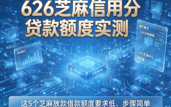 626芝麻信用分贷款额度实测：这5个自动放款软件要求低、步骤简单，626芝麻分借款额度轻松拿！