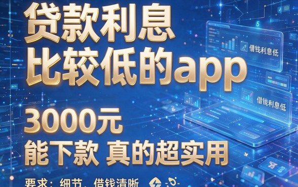 贷款利息比较低的app，为您推荐这几款借钱利息低的平台3000元能下款真的超实用