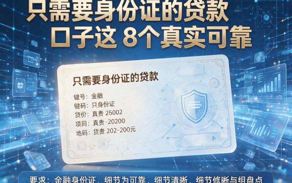 只需要身份证的贷款口子这8个真实可靠,本文为您详细盘点!