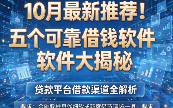 10月最新推荐!五个可靠借钱软件大揭秘,贷款平台借款渠道全解析