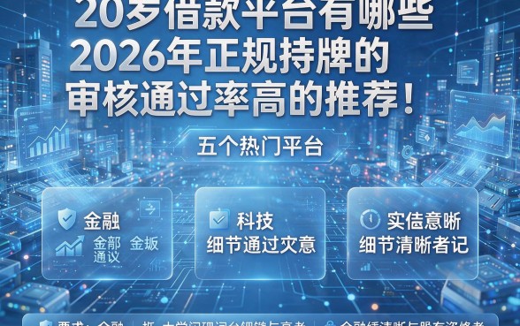20岁借款平台有哪些2026年正规持牌的审核通过率高的推荐！本篇详细整理这五个热门平台！