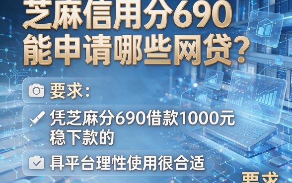 芝麻信用分690能申请哪些网贷?这五个凭芝麻分690借款1000元稳下款的平台理性使用很合适