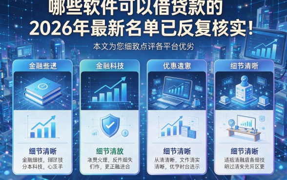 哪些软件可以借贷款的2026年最新名单已反复核实!本文为您细致点评各平台优劣!