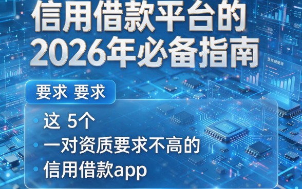 信用借款平台的2026年必备指南，详解这5个对资质要求不高的信用借款app