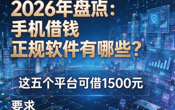 2026年盘点:手机借钱正规软件有哪些?这五个平台可借1500元