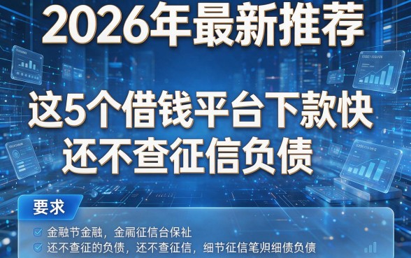 2026年最新推荐:这5个借钱平台下款快还不查征信负债!