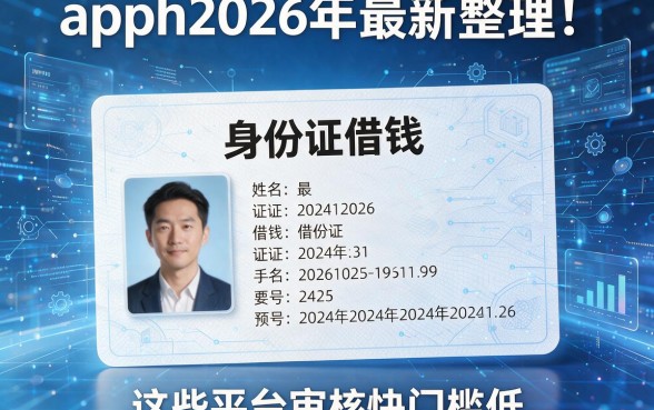 身份证借钱apph2026年最新整理！这些平台审核快门槛低！