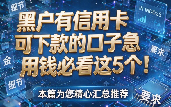 黑户有信用卡可下款的口子急用钱必看这5个!本篇为您精心汇总推荐!