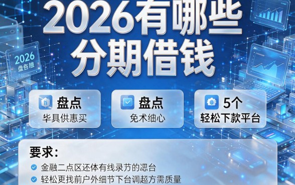 2026有哪些分期借钱，盘点5个轻松下款平台
