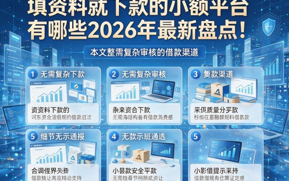 填资料就下款的小额平台有哪些2026年最新盘点！本文整理5种无需复杂审核的借款渠道