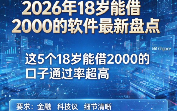 2026年18岁能借2000的软件最新盘点，这5个18岁能借2000的口子通过率超高