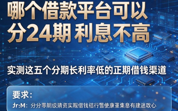 哪个借款平台可以分24期利息不高，实测这五个分期长利率低的正规借钱渠道