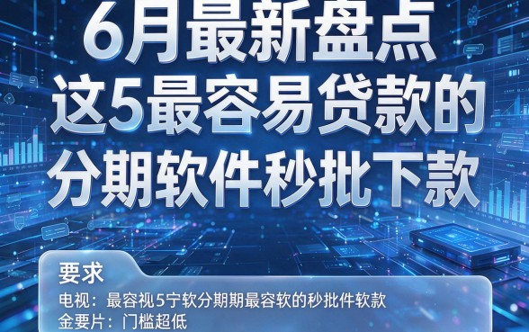 6月最新盘点:这5款最容易贷款的分期软件秒批下款,门槛超低