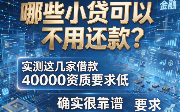 哪些小贷可以不用还款？实测这几家借款40000资质要求低，确实很靠谱！
