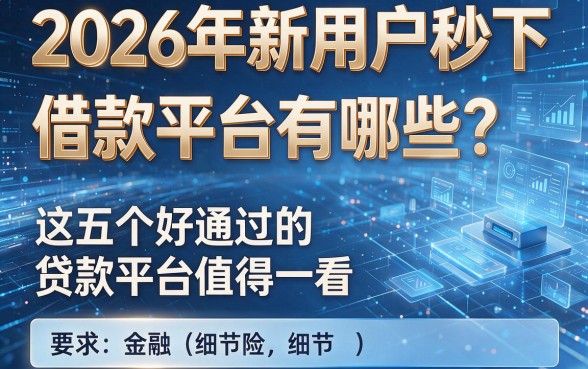 2026年新用户秒下借款平台有哪些？这五个好通过的贷款平台值得一看！