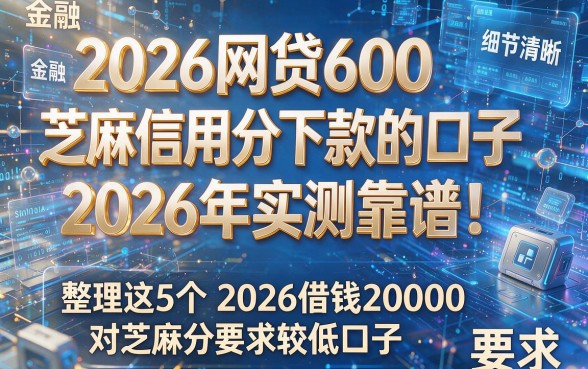 2026网贷600芝麻信用分下款的口子2026年实测靠谱!整理这5个2026借钱20000对芝麻分要求较低口子