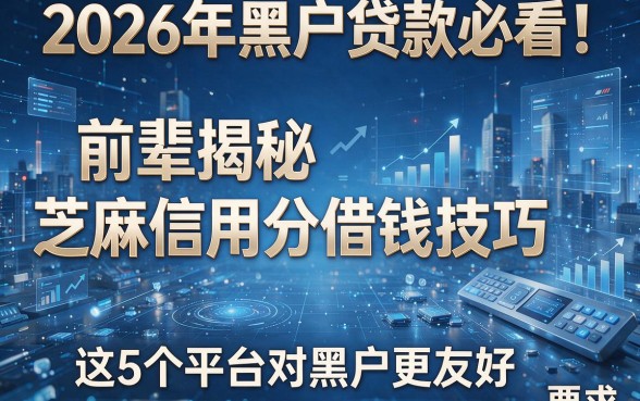 2026年黑户贷款必看!前辈揭秘芝麻信用分借钱技巧,这5个平台对黑户更友好