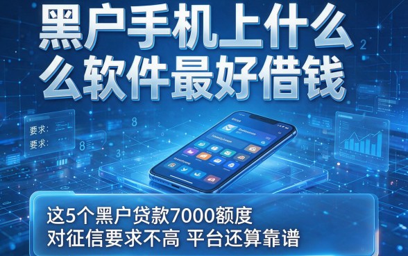 黑户手机上什么软件最好借钱，这5个黑户贷款7000额度对征信要求不高平台还算靠谱