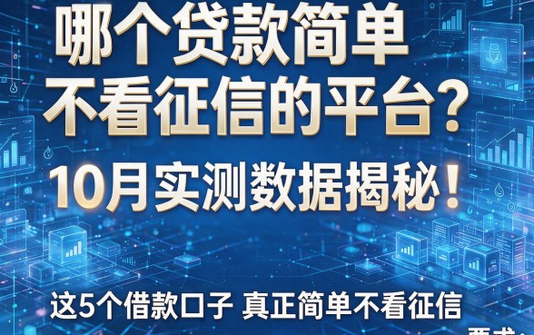 哪个贷款简单 不看征信的平台？10月实测数据揭秘！这5个借款口子真正简单不看征信