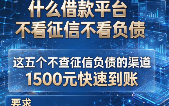 什么借款平台不看征信不看负债,深度解析这五个不查征信负债的渠道1500元快速到账
