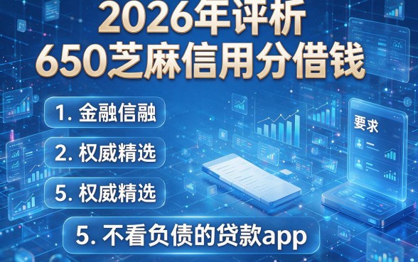 2026年评析650芝麻信用分借钱,权威精选5个不看负债的贷款app
