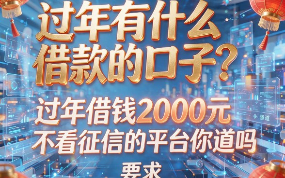 过年有什么借款的口子?这几家过年借钱2000元不看征信的平台你知道吗?