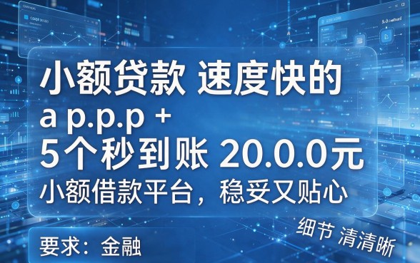 小额贷款速度快的app:5个秒到账2000元小额借款平台,稳妥又贴心
