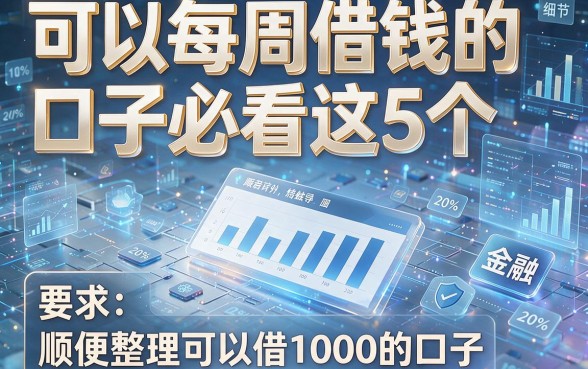 可以每周借钱的口子必看这5个，顺便整理可以借1000的口子