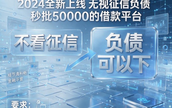 不看征信和负债 可以下,2024全新上线无视征信负债秒批50000的借款平台