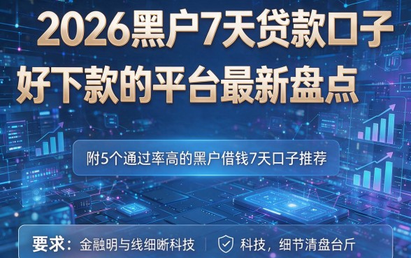 2026黑户7天贷款口子好下款的平台最新盘点,附5个通过率高的黑户借钱7天口子推荐