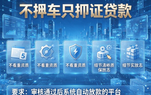 不押车只押证贷款,盘点5个不看重资质、审核通过后系统自动放款的平台