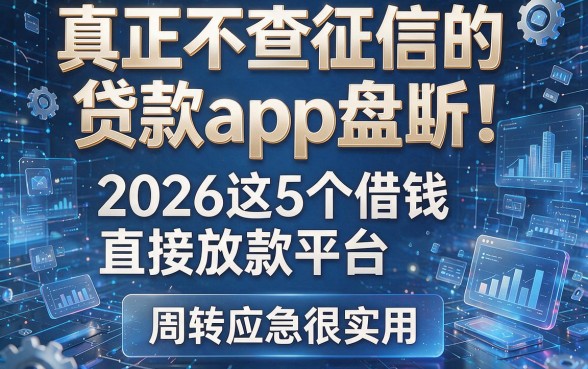 真正不查征信的贷款app盘点!2026这5个借钱直接放款平台,周转应急很实用