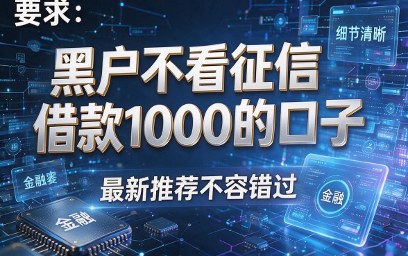 黑户不看征信借款1000的口子，最新推荐不容错过！