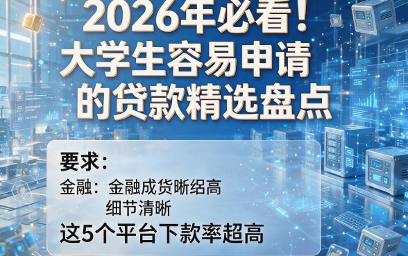 2026年必看!大学生容易申请的贷款精选盘点,这5个平台下款率超高