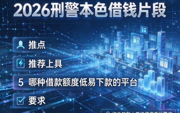 2026刑警本色借钱片段，推荐5个哪种借款额度低易下款的平台
