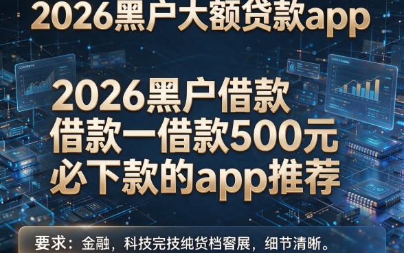2026黑户大额贷款app，本文实测这五个2026黑户借款500元必下款的app推荐