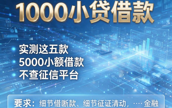 1000小贷借款，实测这五款5000小额借款不查征信平台