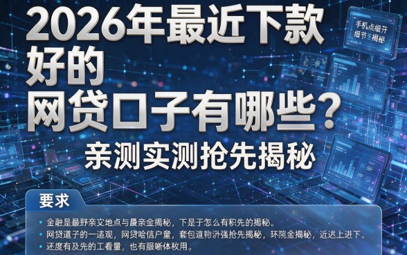 2026年最近下款好的网贷口子有哪些?亲测实测抢先揭秘!