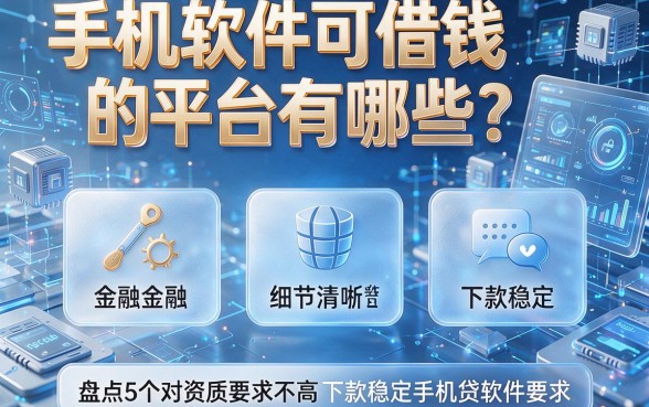 手机软件可借钱的平台有哪些？盘点5个对资质要求不高且下款稳定的手机网贷软件